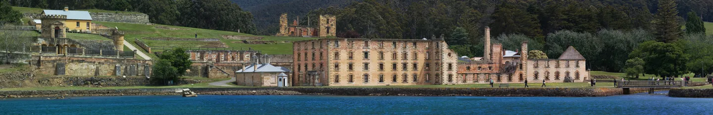Historic buildings and ruins at Port Arthur in Tasmania
